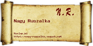 Nagy Ruszalka névjegykártya